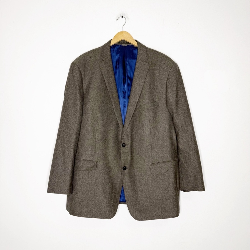 Indochino Luxury Brown Wool Blazer 50R Custom Tailored Suit Jacket